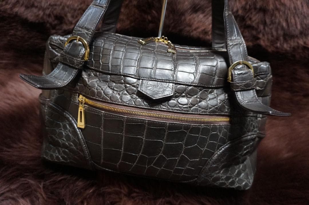 レザージュエルズ JRA認定日本製マットクロコレザー ボストン ジムバック