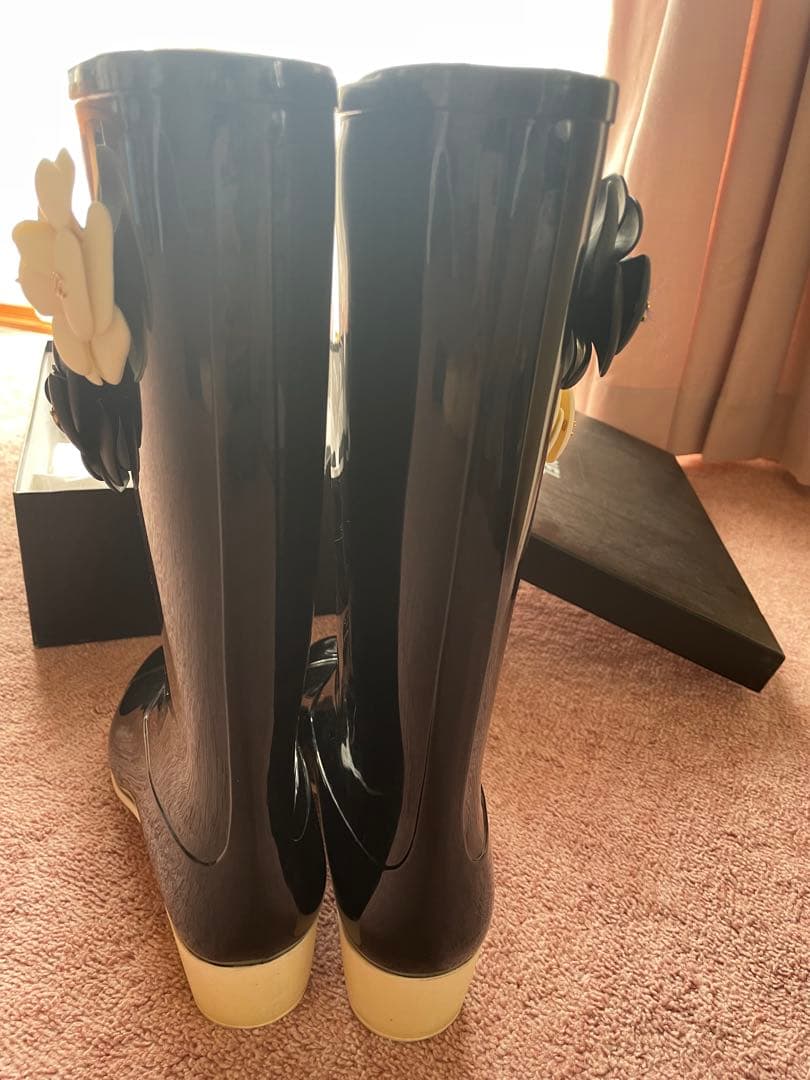 シャネル　CHANEL ブーツ　レインブーツ　40