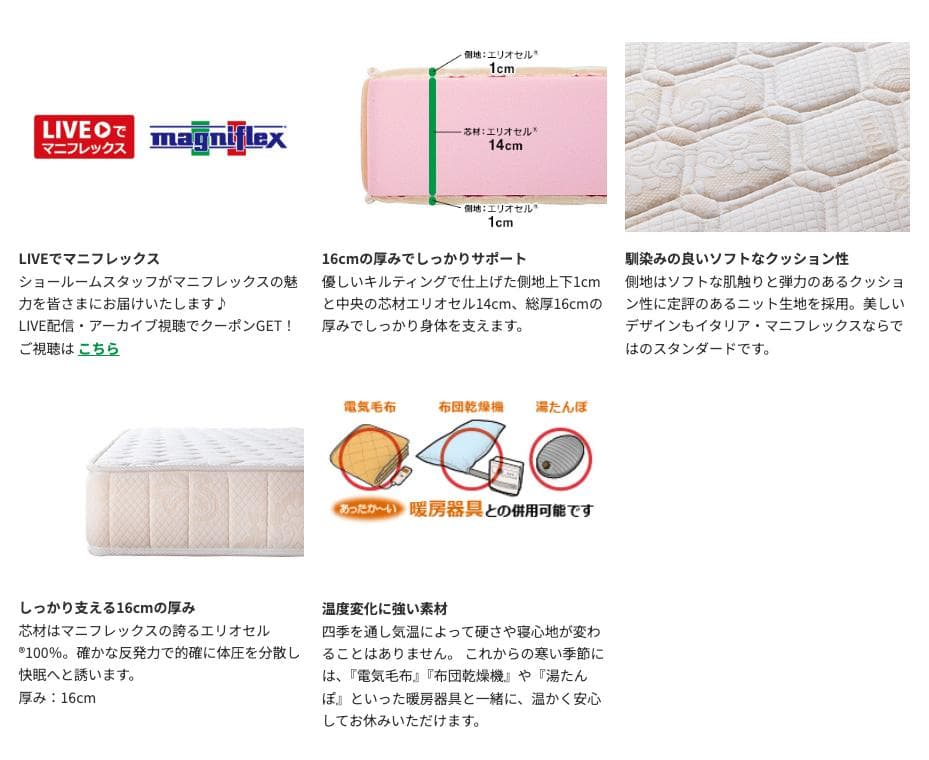 マニフレックス クイーンサイズ マットレス+ベッド マット元値¥87,780