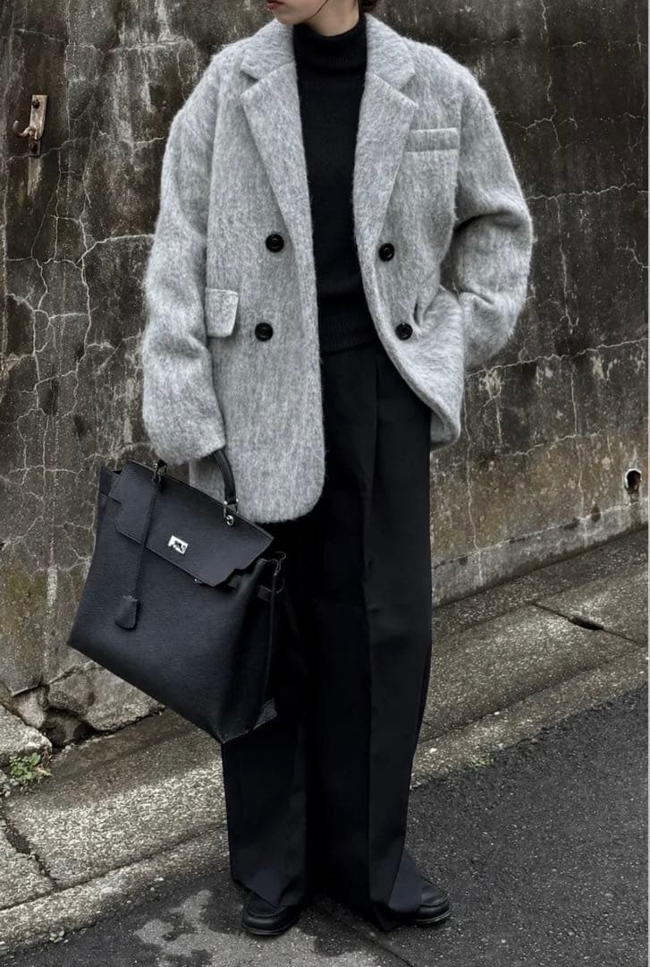 【新品タグ付き】ジプソフィアgypsophia ミドル丈シャギーコート グレー