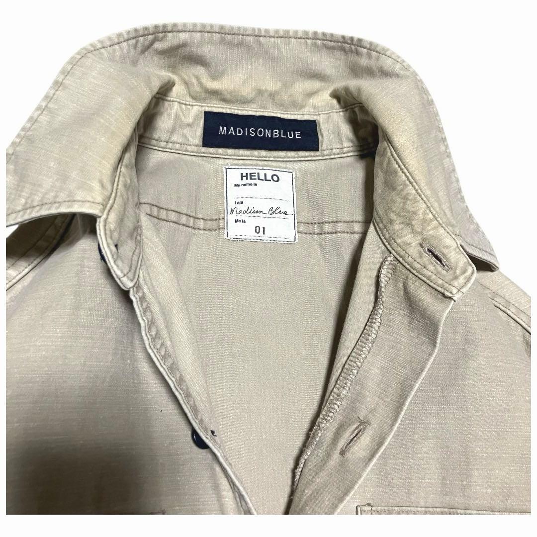 【名作】マディソンブルー　ハンプトン　バックサテンシャツ　B刺繍　オーバーサイズ