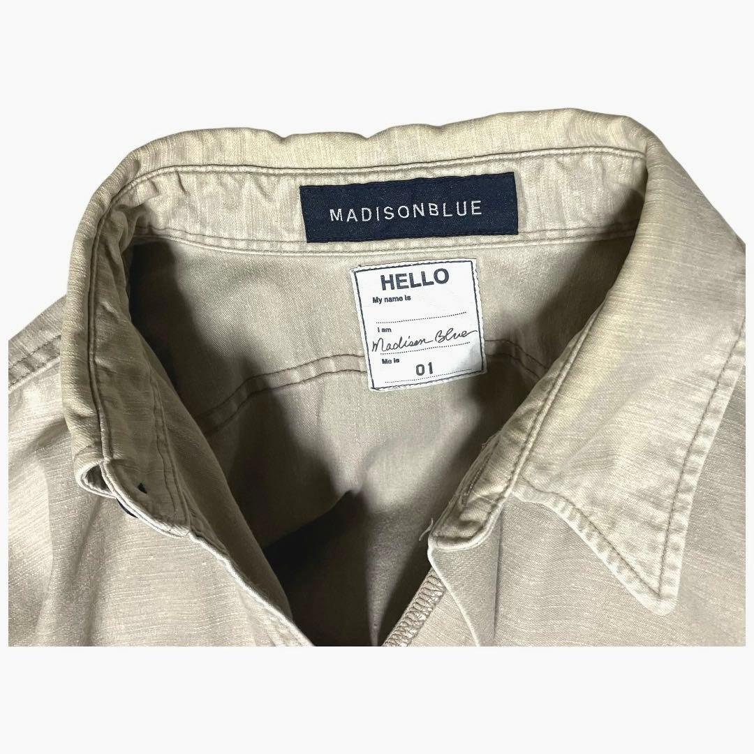 【名作】マディソンブルー　ハンプトン　バックサテンシャツ　B刺繍　オーバーサイズ