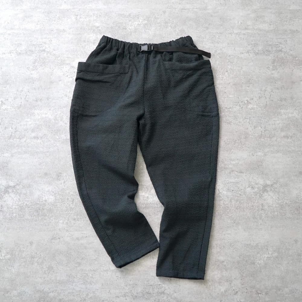 UZUiRO 麻柄キャンプワークパンツ/ブラック/刺し子織