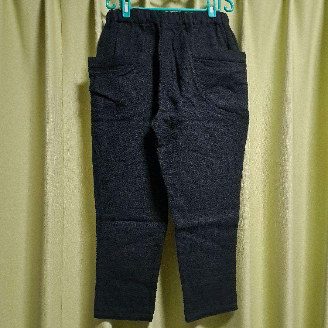 UZUiRO 麻柄キャンプワークパンツ/ブラック/刺し子織