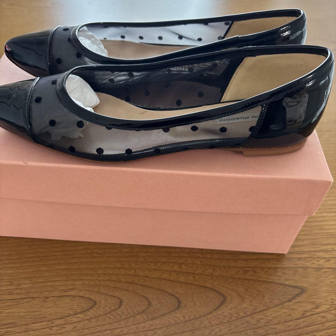 ファビオルスコーニ FABIO RUSCONI チュールドットパンプス　ブラック