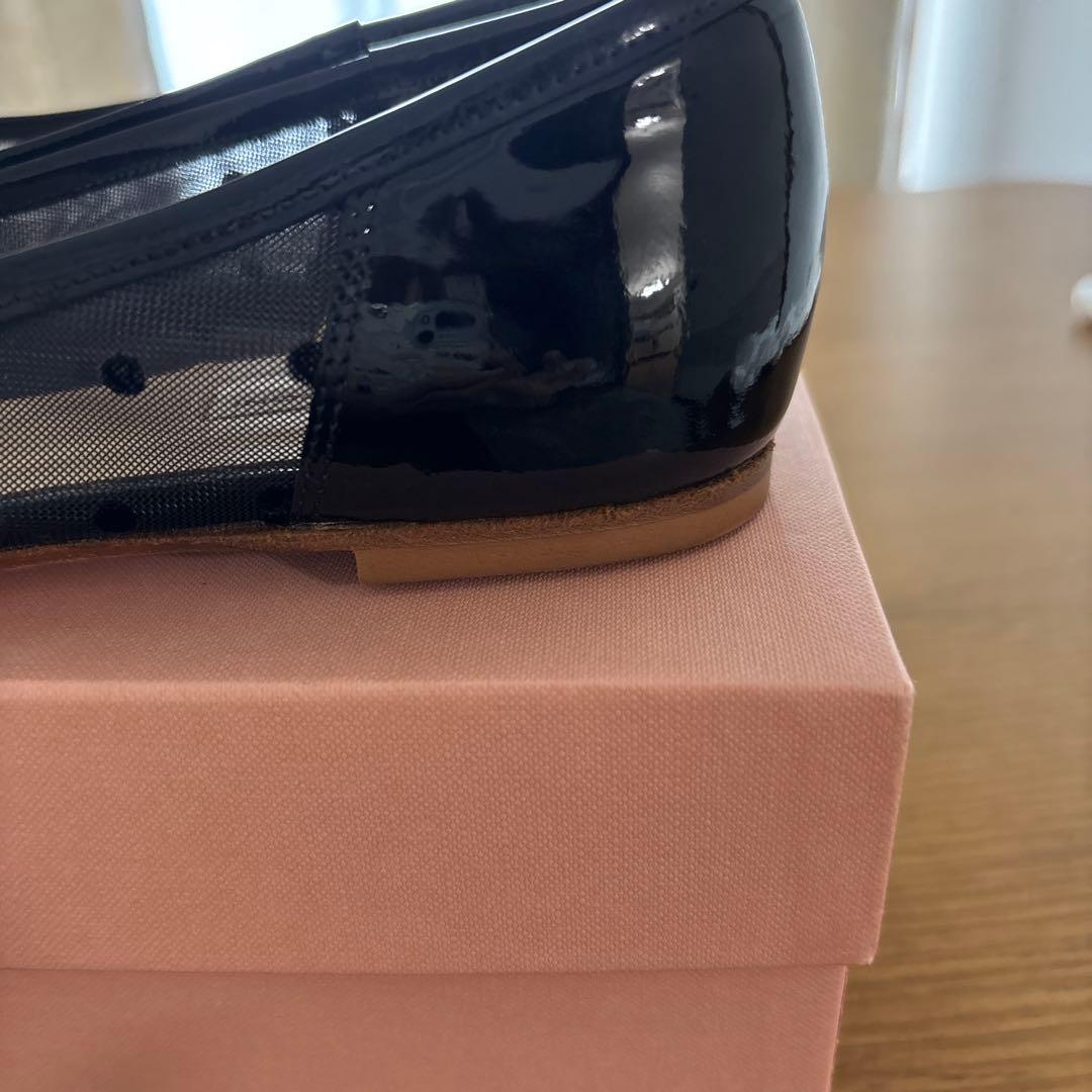 ファビオルスコーニ FABIO RUSCONI チュールドットパンプス　ブラック