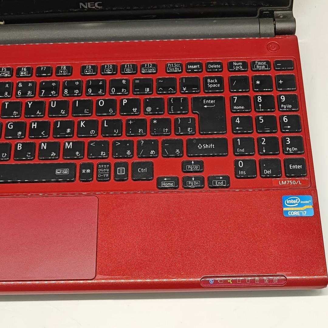 【NEC】LAVIE 高性能i7 SSD256GB 8GB レッド ノートPC