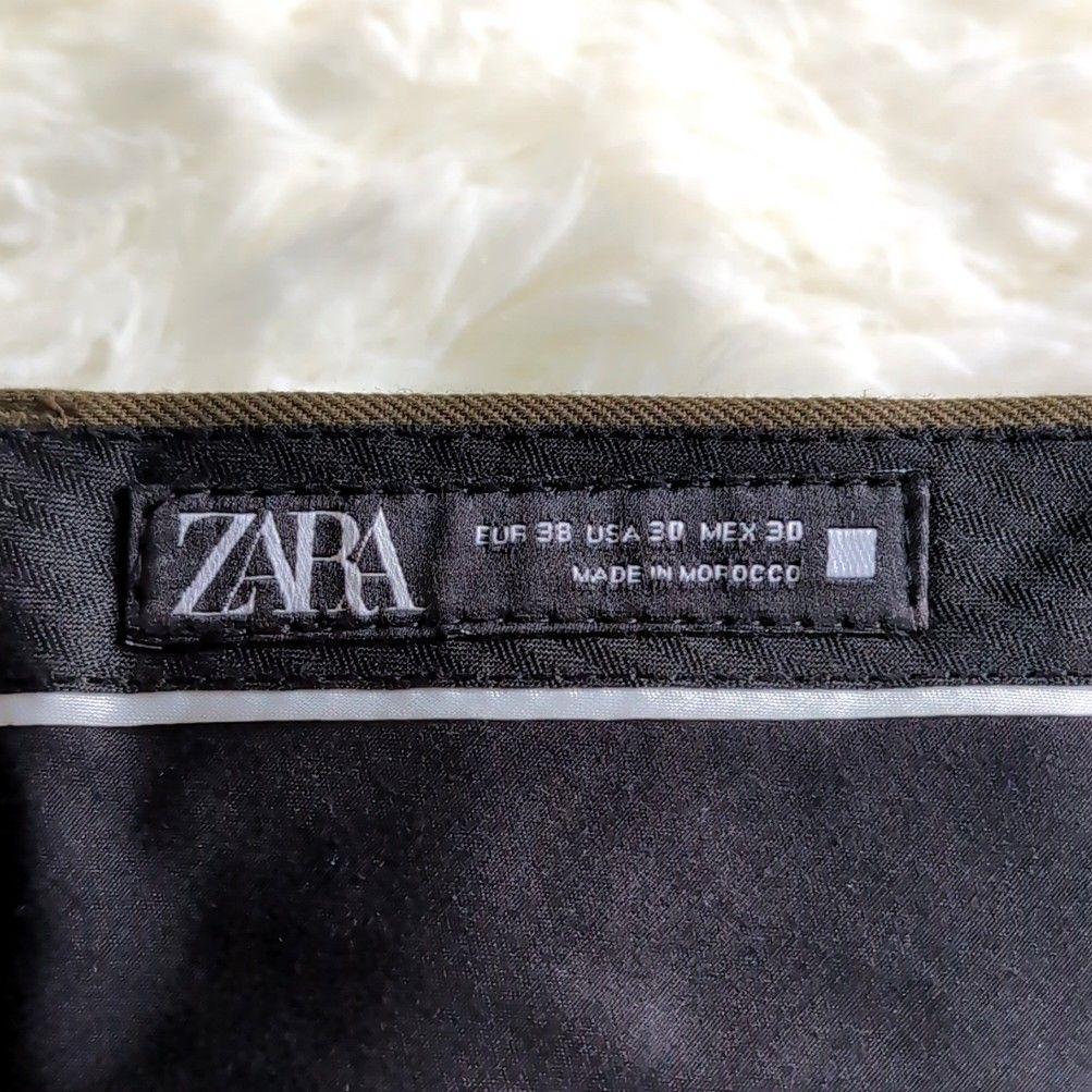 美品 ZARA シングル2B スーツ セットアップ L～XL W82cm カーキ