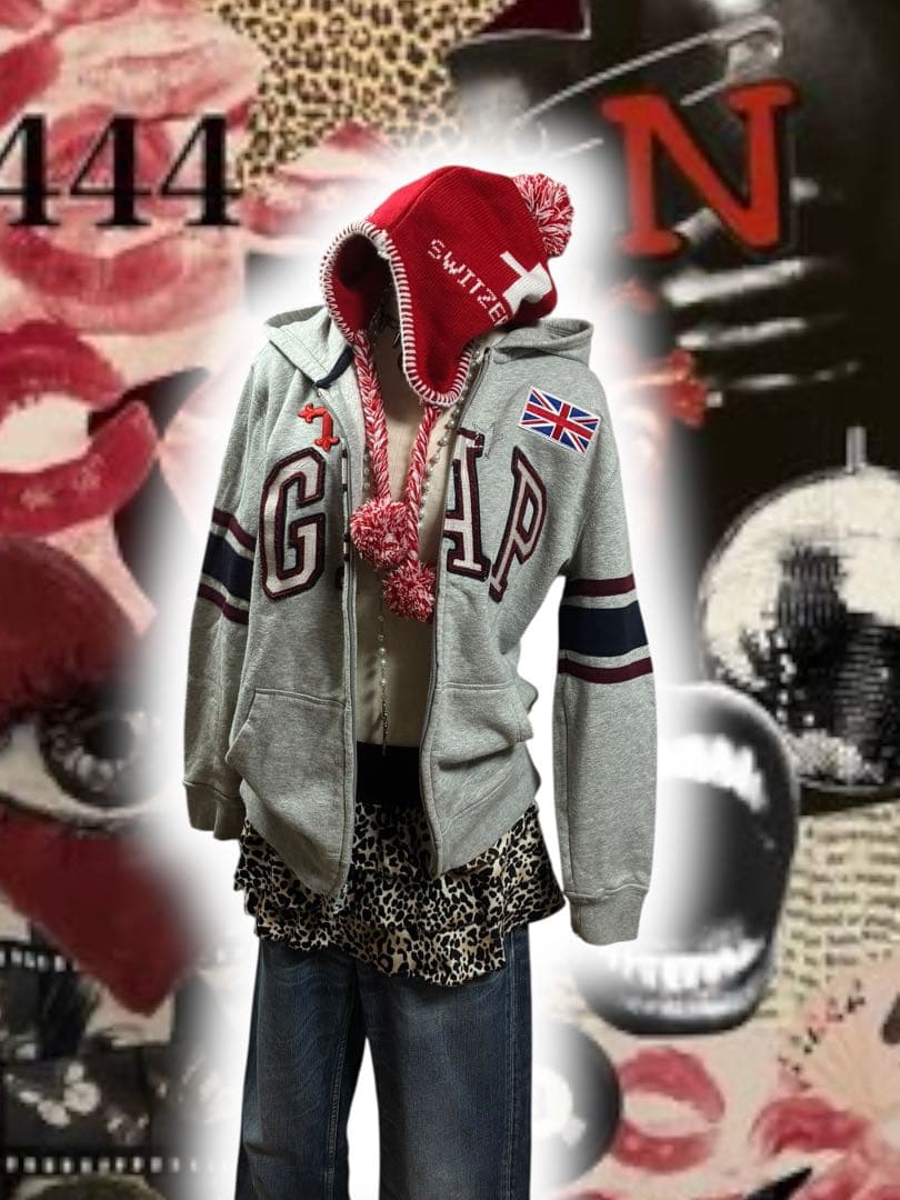 激レア✴︎y2k十字架星ビジューワッペンGAPジップフェアリーグランジ平成ギャル