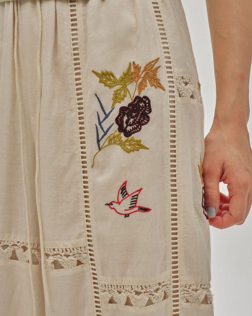 【新品未使用】EmbroideryPatchworkTrousers 38