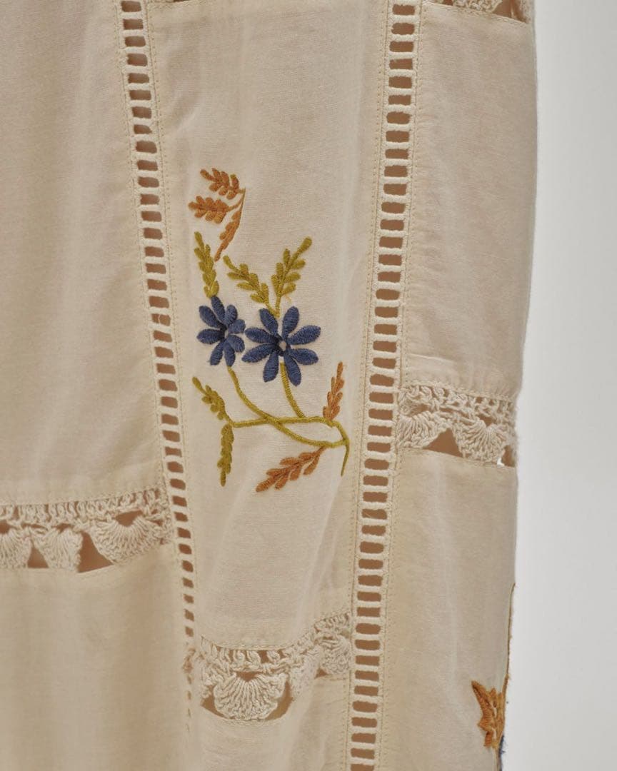 【新品未使用】EmbroideryPatchworkTrousers 38