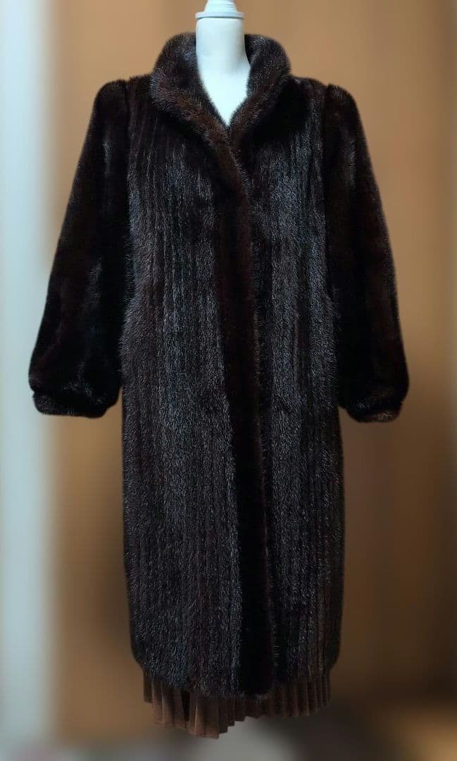 ✨デミバフミンクファー コート 着丈109cm 13号(XL) 逆毛仕立