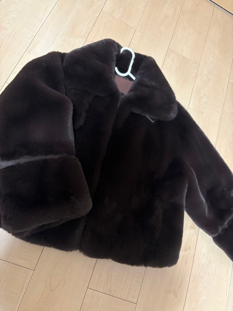 ALEXIA STAM ダークブラウン エコファーコート