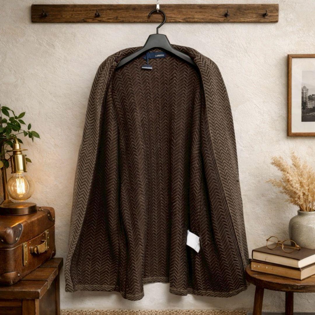 LARDINI　ラルディーニ　ニットジャケット　ヘリンボーン