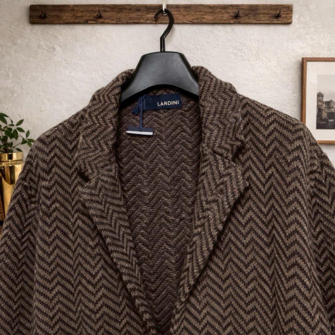 LARDINI　ラルディーニ　ニットジャケット　ヘリンボーン