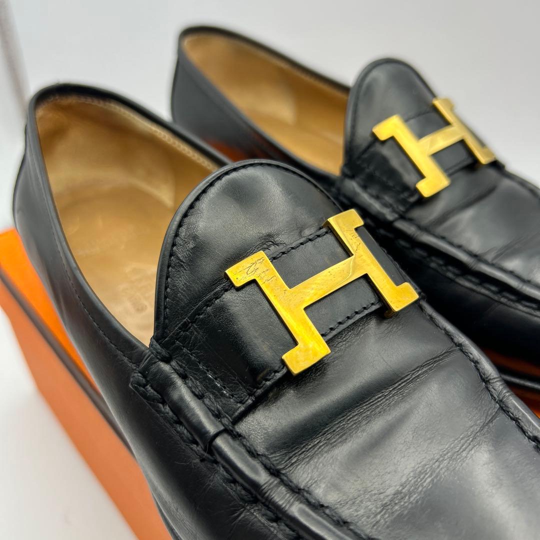最終値下げ エルメス コンスタンス ローファー 靴 ブラック ゴールド金具