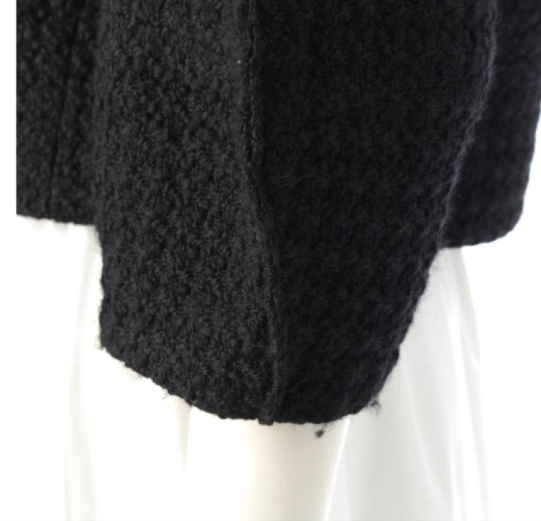 cygne シーニュ　レザーボタンツイードジャケット　Lydie+ ブラック