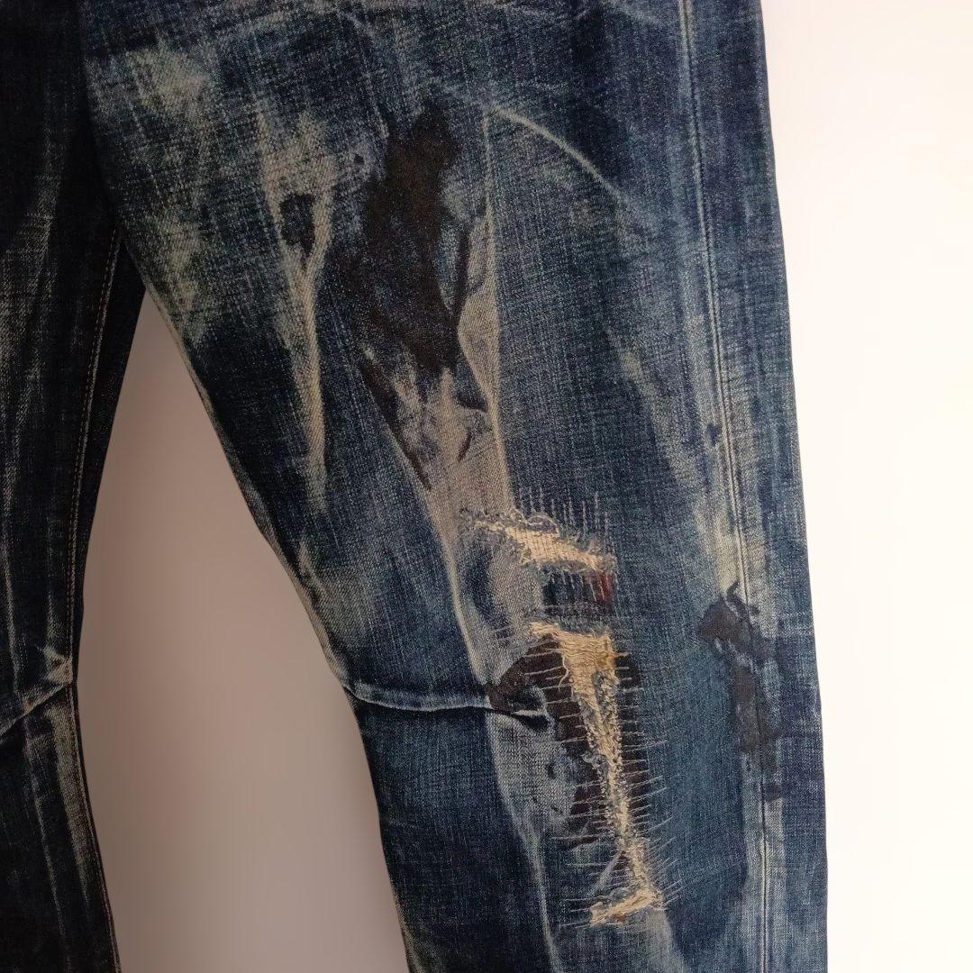 Prps ダメージ加工 ストレートデニム