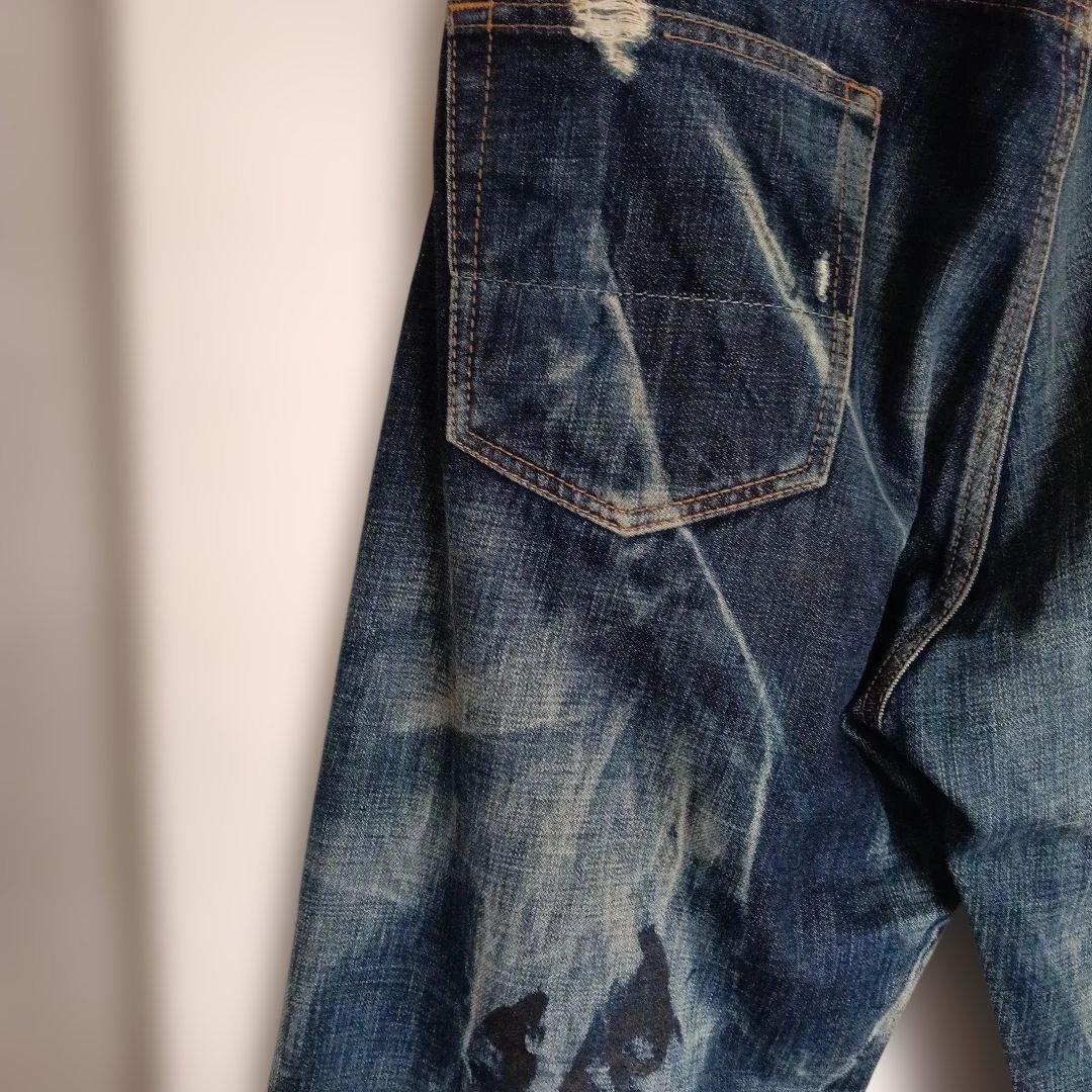 Prps ダメージ加工 ストレートデニム