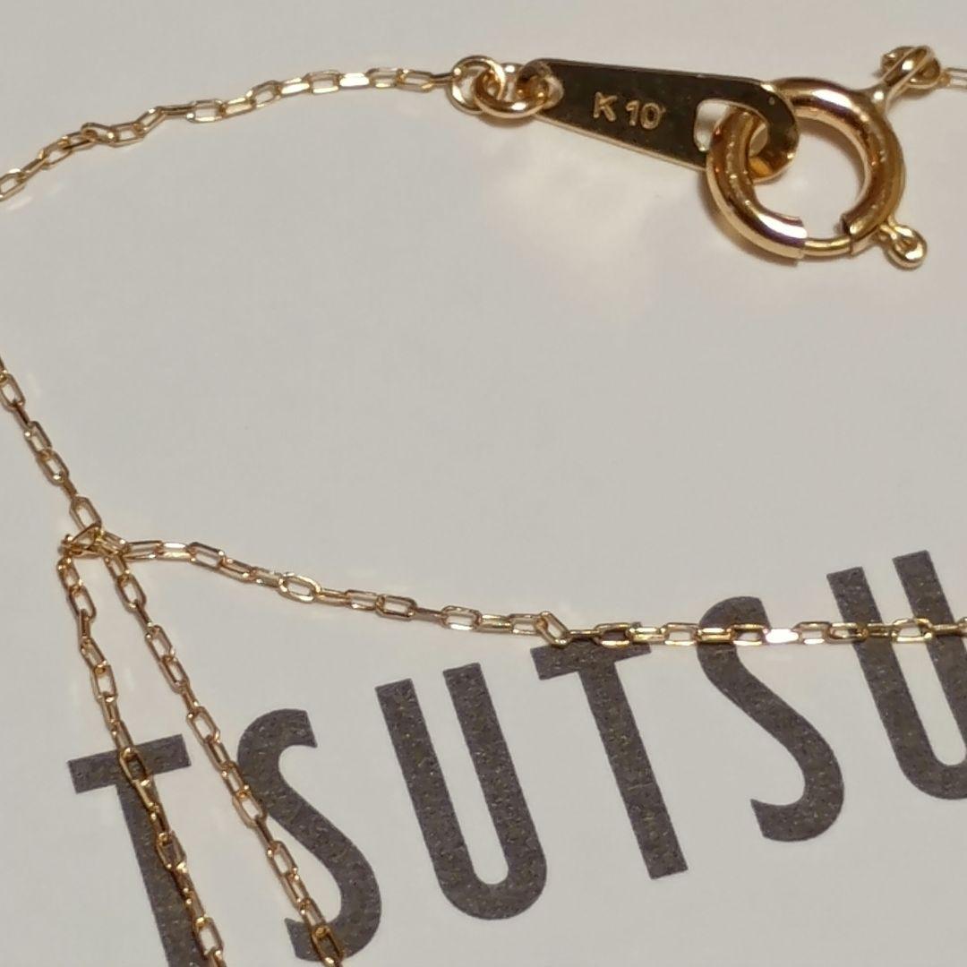 K10 YG スクエア　ローズライトガーネットネックレス