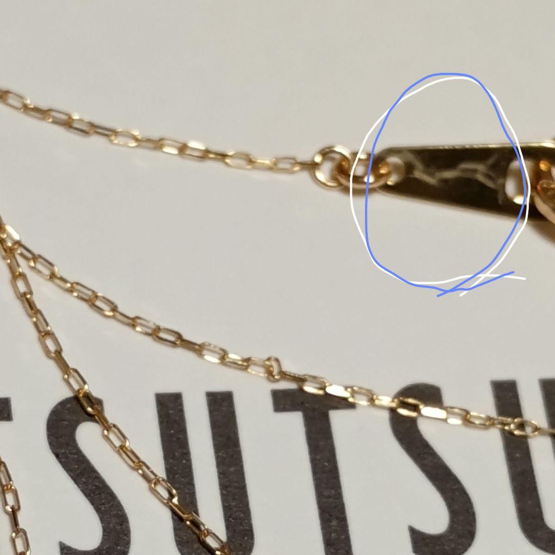 K10 YG スクエア　ローズライトガーネットネックレス