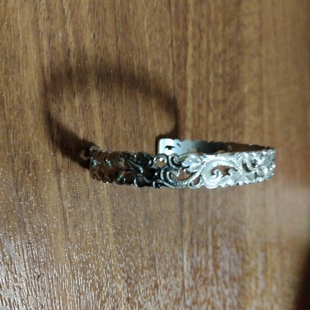 ハワイアンジュエリー バングル SILVER925 約8mm幅 銀製 シルバー製