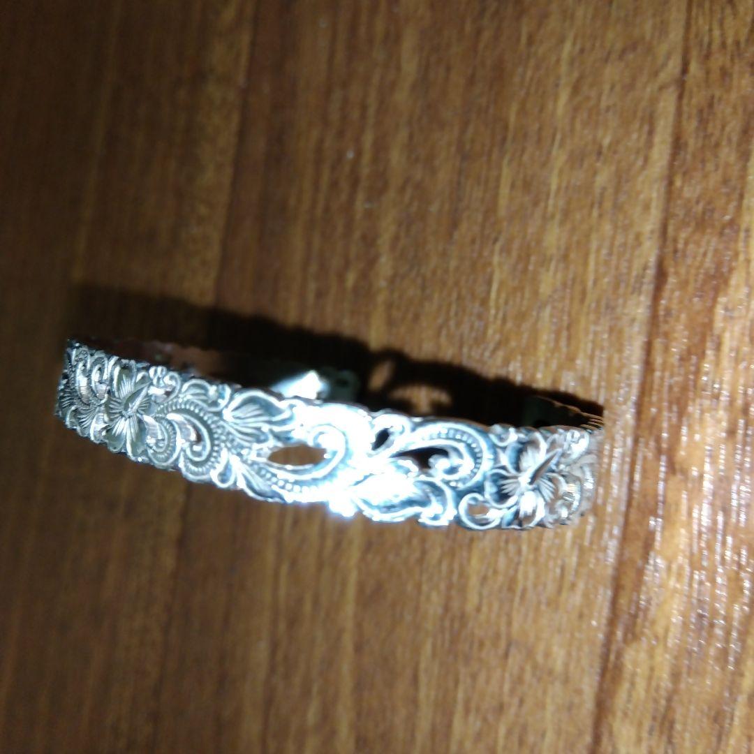 ハワイアンジュエリー バングル SILVER925 約8mm幅 銀製 シルバー製