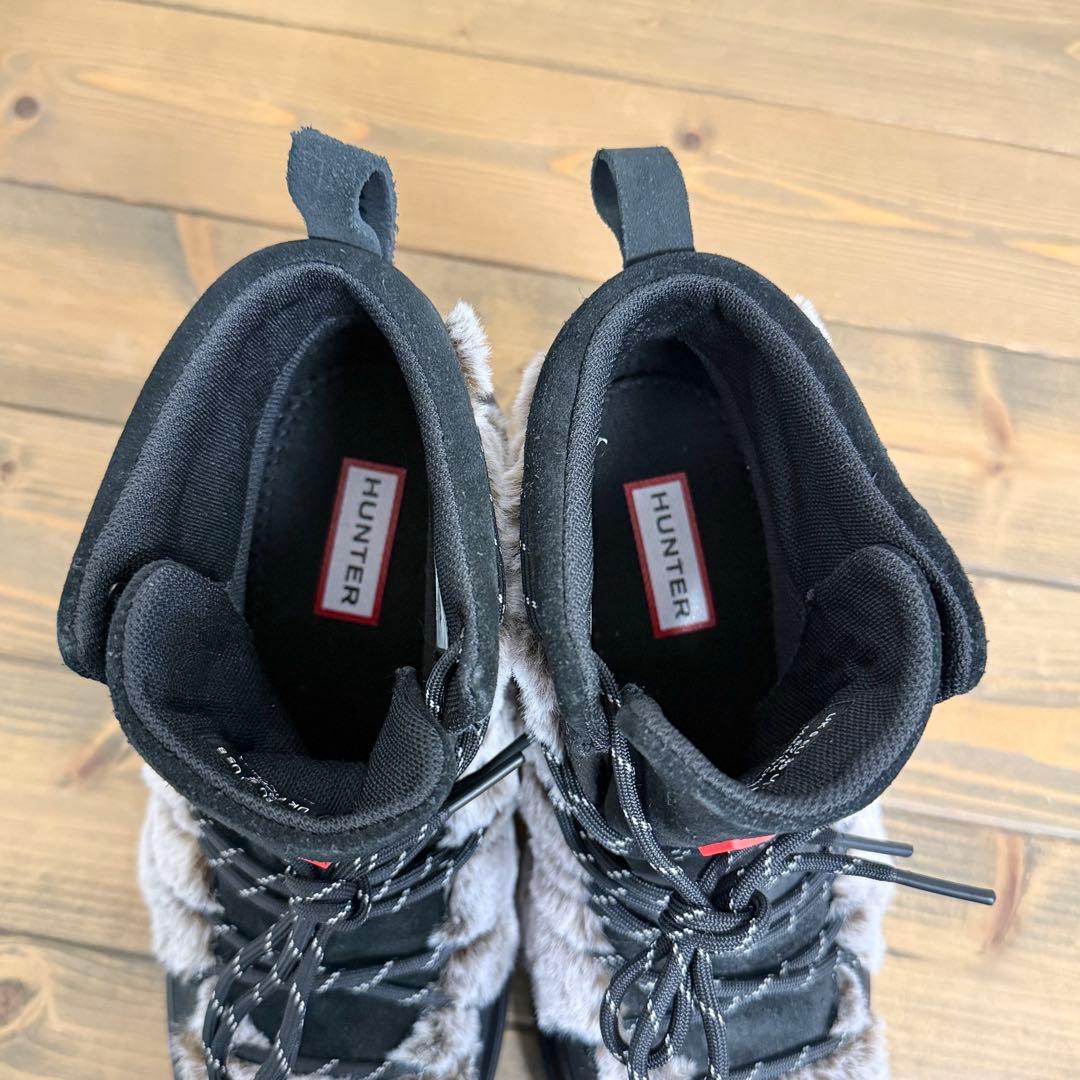 【美品・未使用】HUNTER ハンター レースアップ ヒールブーツ 25cm