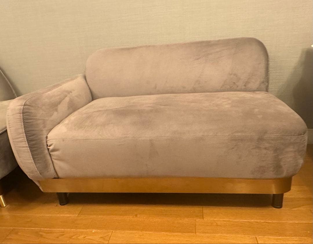 ベルベットカウチソファー ⭐︎グレー2人掛け LOWYA