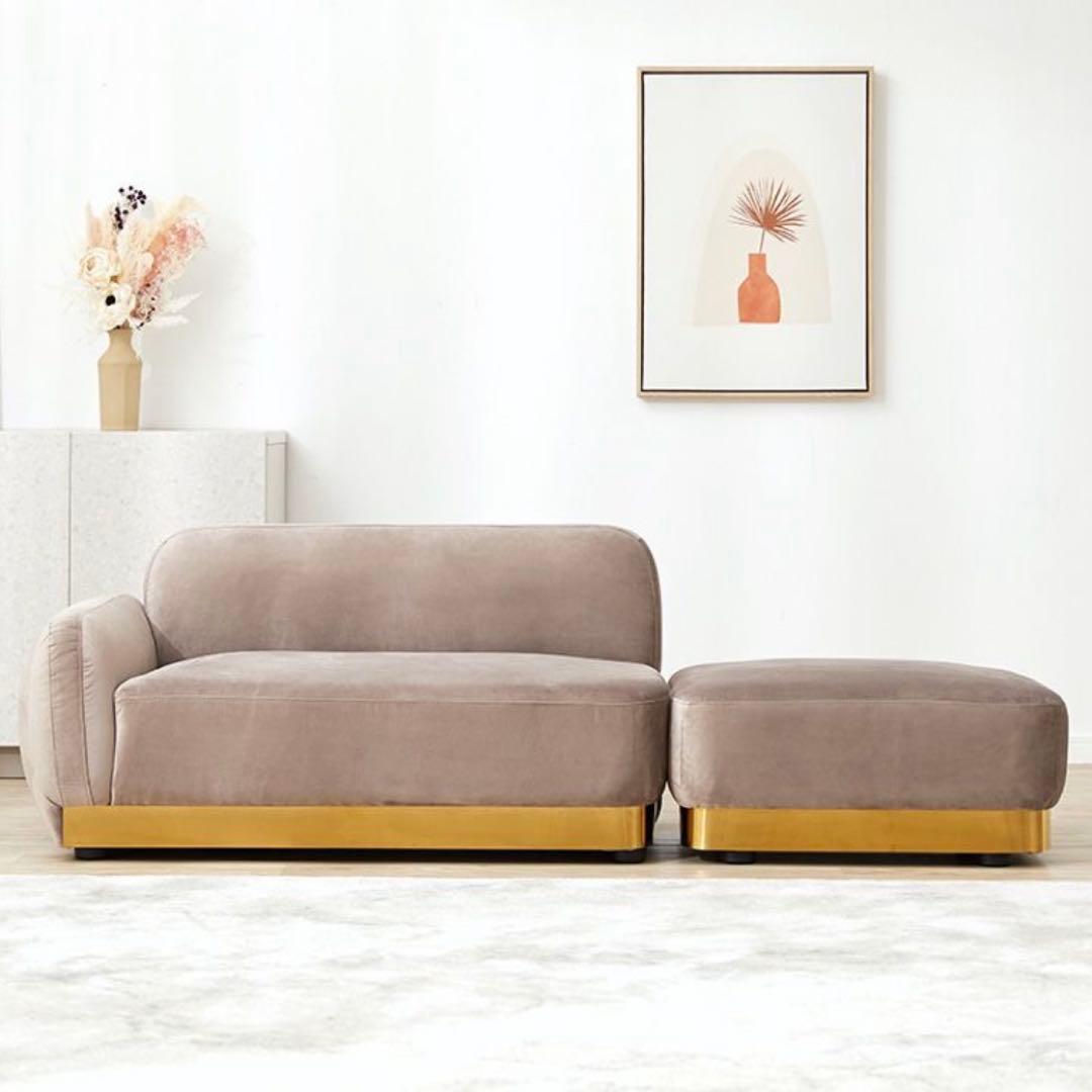 ベルベットカウチソファー ⭐︎グレー2人掛け LOWYA