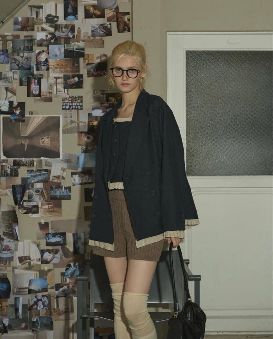 loin nuit フリルレイヤードデザインジャケット /ビスチェ セット