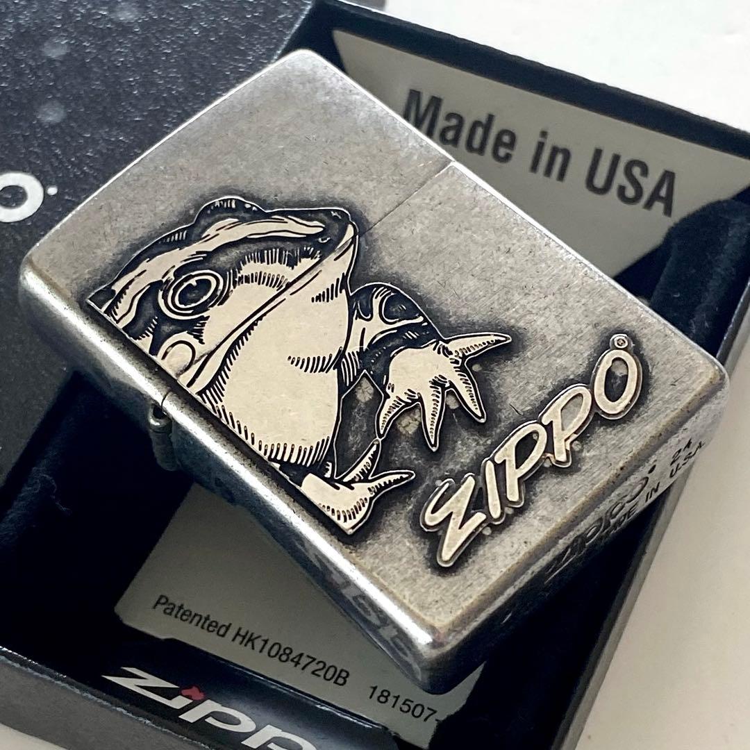 ZIPPO カエル フロッグ クラシックメタル クローム ユーズド仕上げ ジッポ