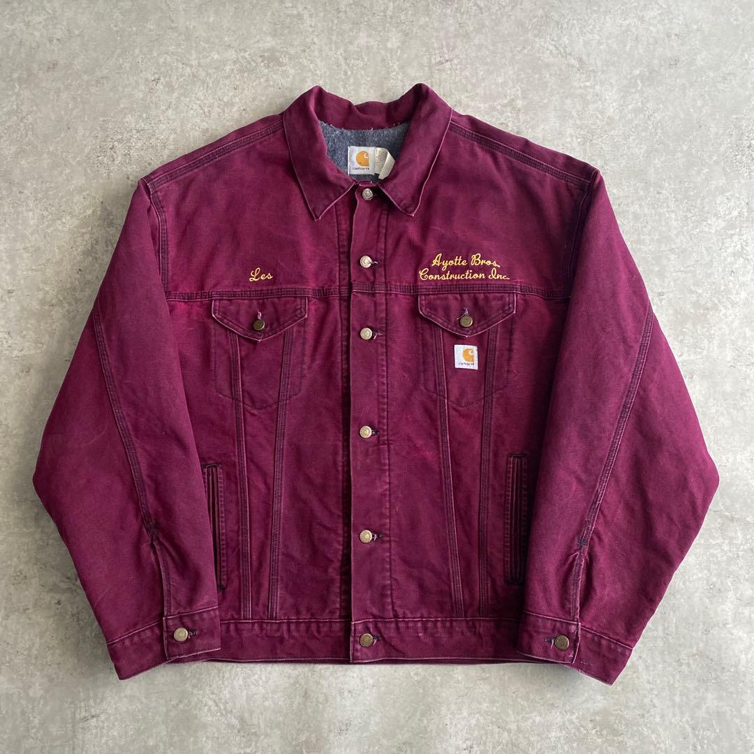 レアカラー 90s カーハート トラッカー ジャケット USA製 XXL ルビー