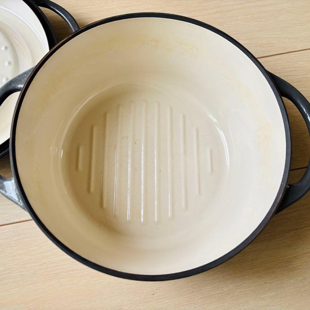 バーミキュラオーブンポットラウンド22cm 　　　　　　　パール グレー 両手鍋