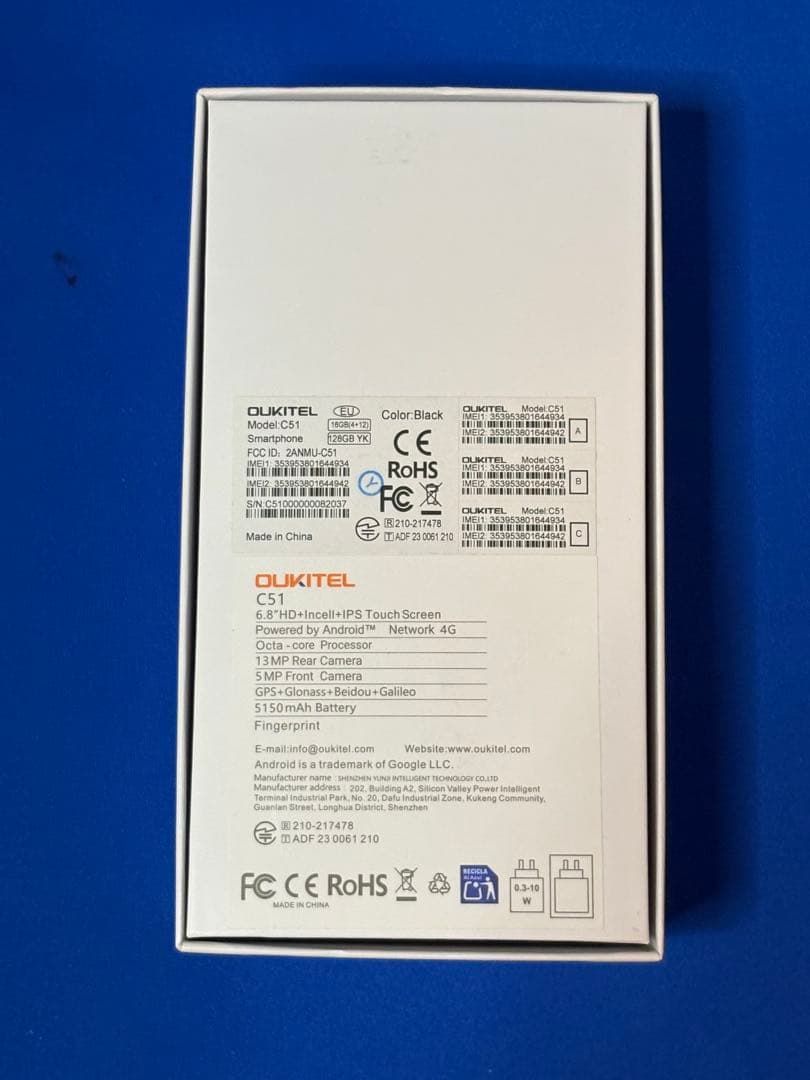 OUKITEL C51 SIMフリー カラー ブラック