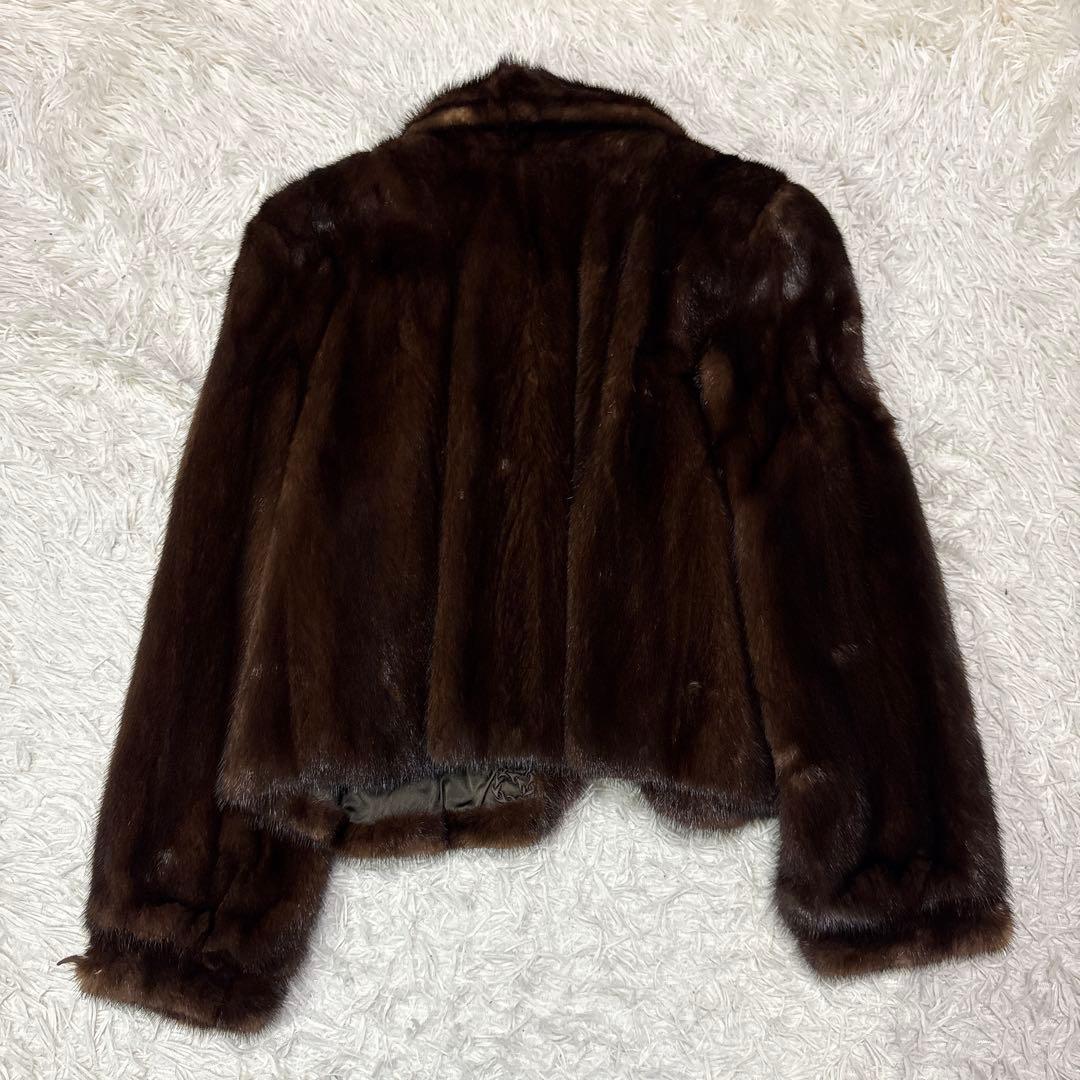 サガミンク L ショールカラー 毛皮 リアルファー銀タグ コート ジャケット