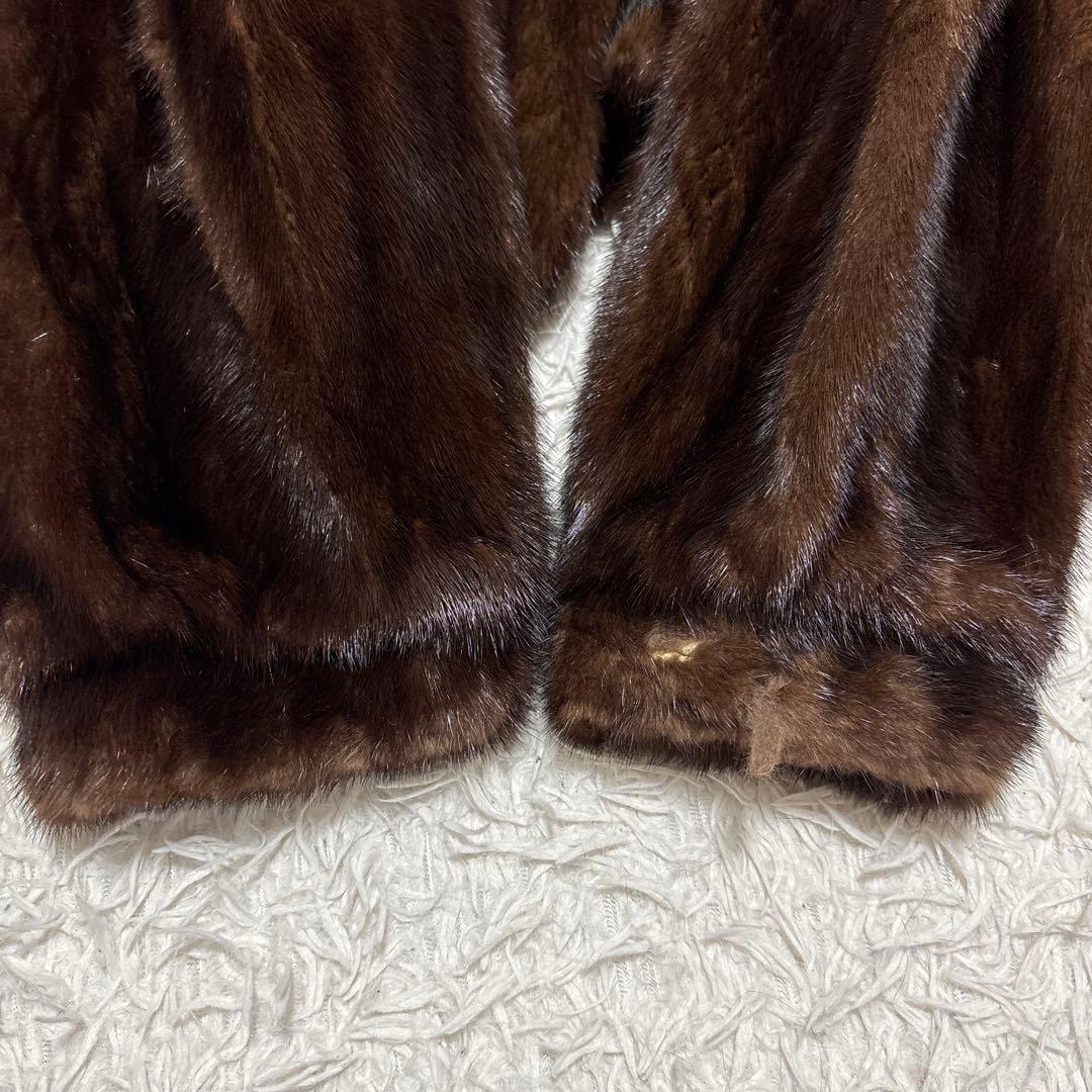 サガミンク L ショールカラー 毛皮 リアルファー銀タグ コート ジャケット