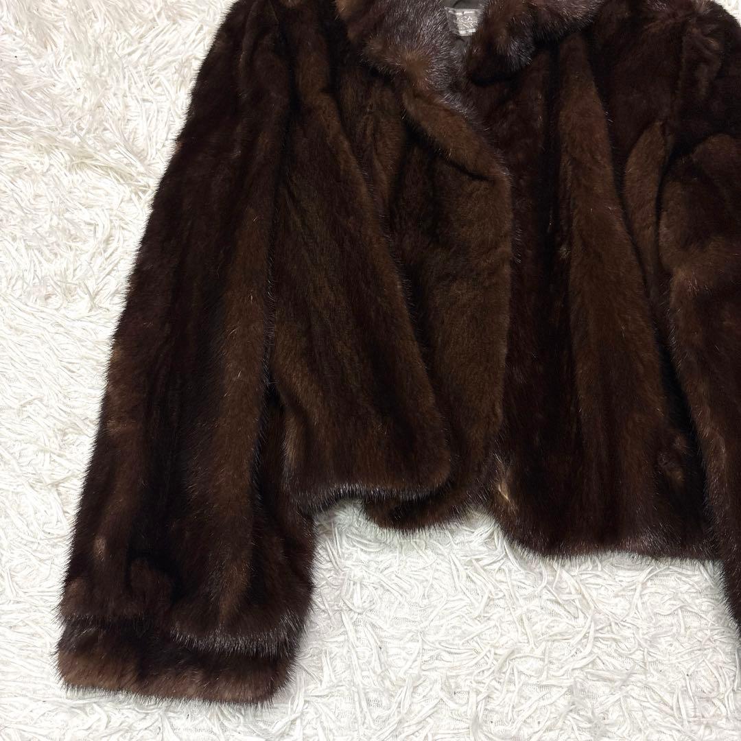 サガミンク L ショールカラー 毛皮 リアルファー銀タグ コート ジャケット