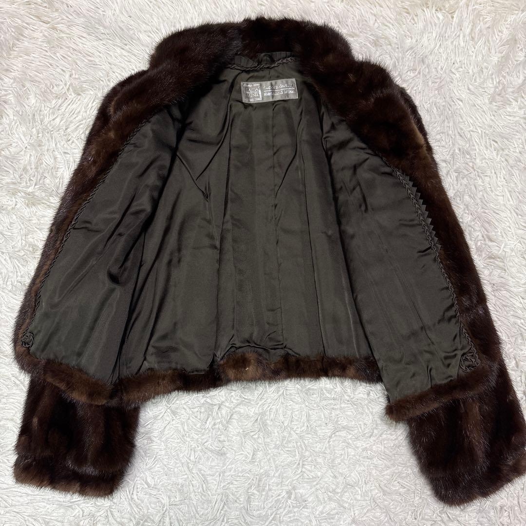 サガミンク L ショールカラー 毛皮 リアルファー銀タグ コート ジャケット