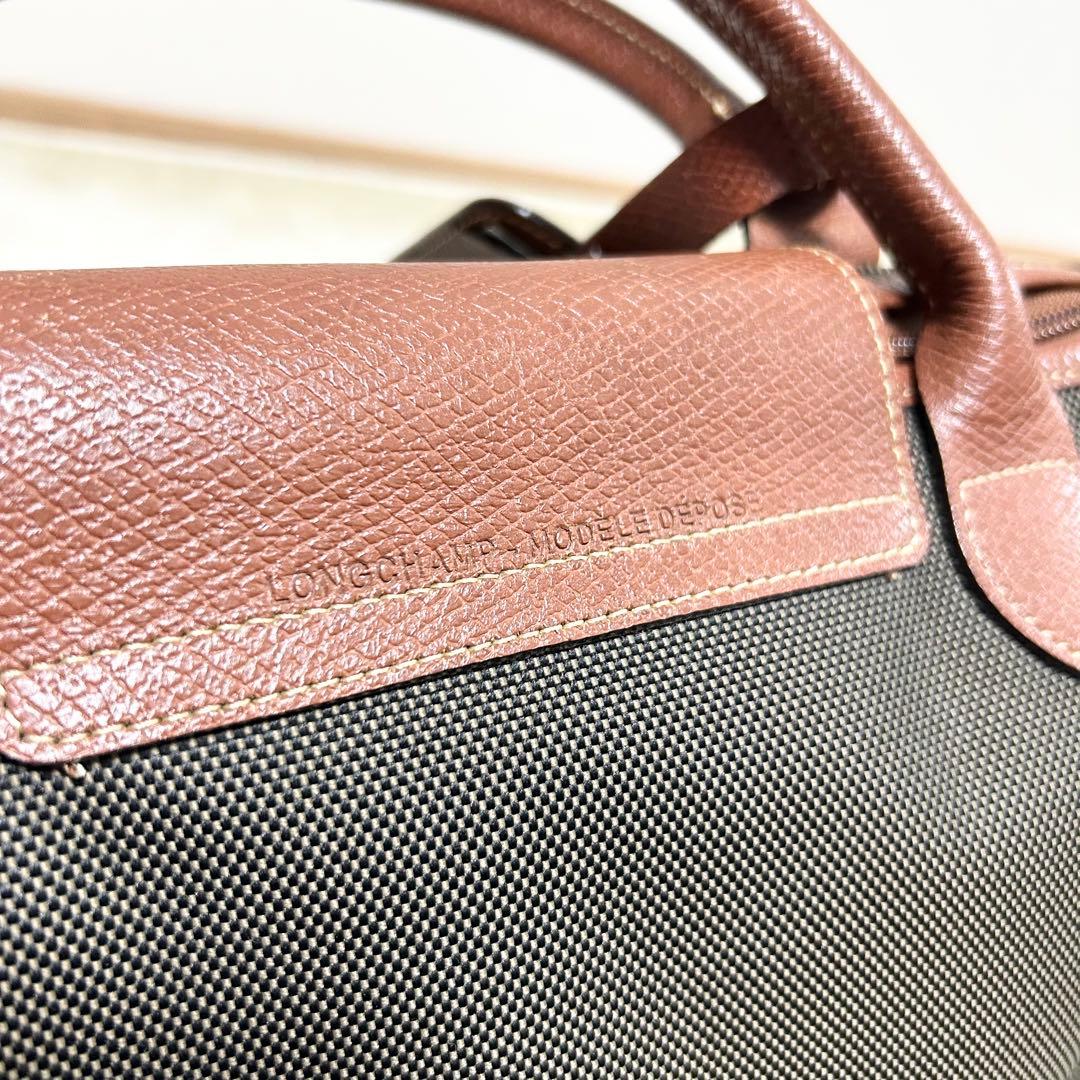 極美品　ロンシャン　ボストンバッグ　旅行用バッグ　ボックスフォード　大容量　現行