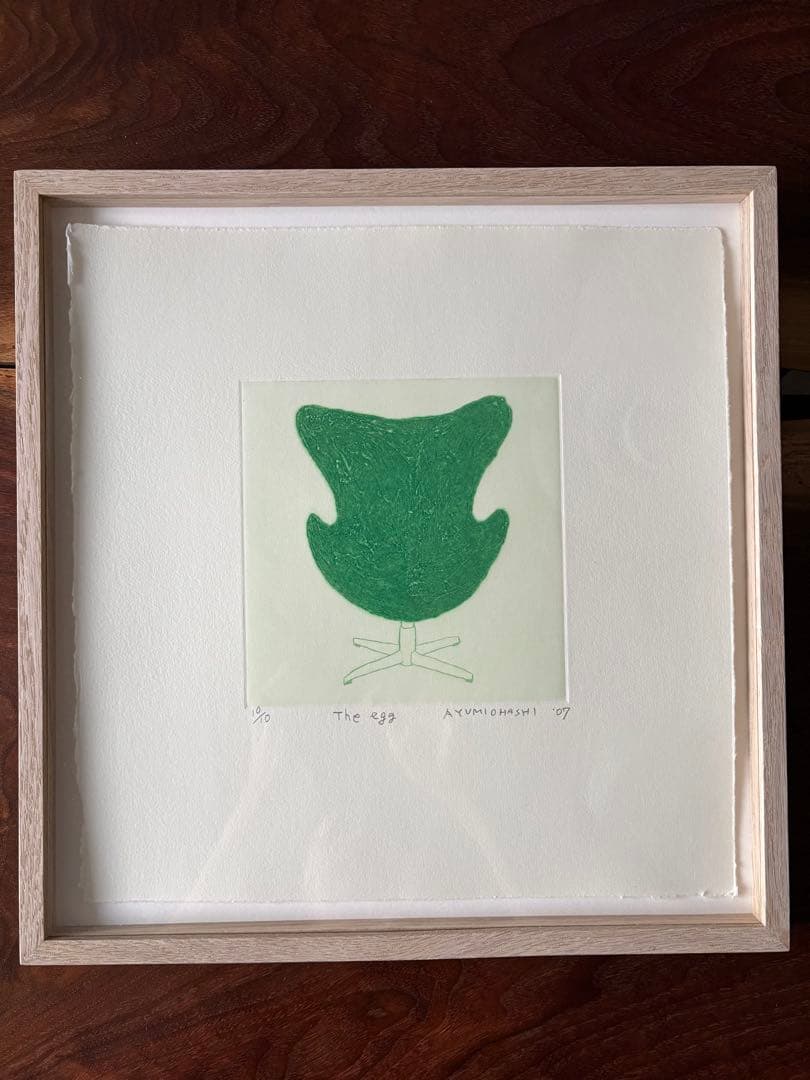 大橋歩　版画　The Egg