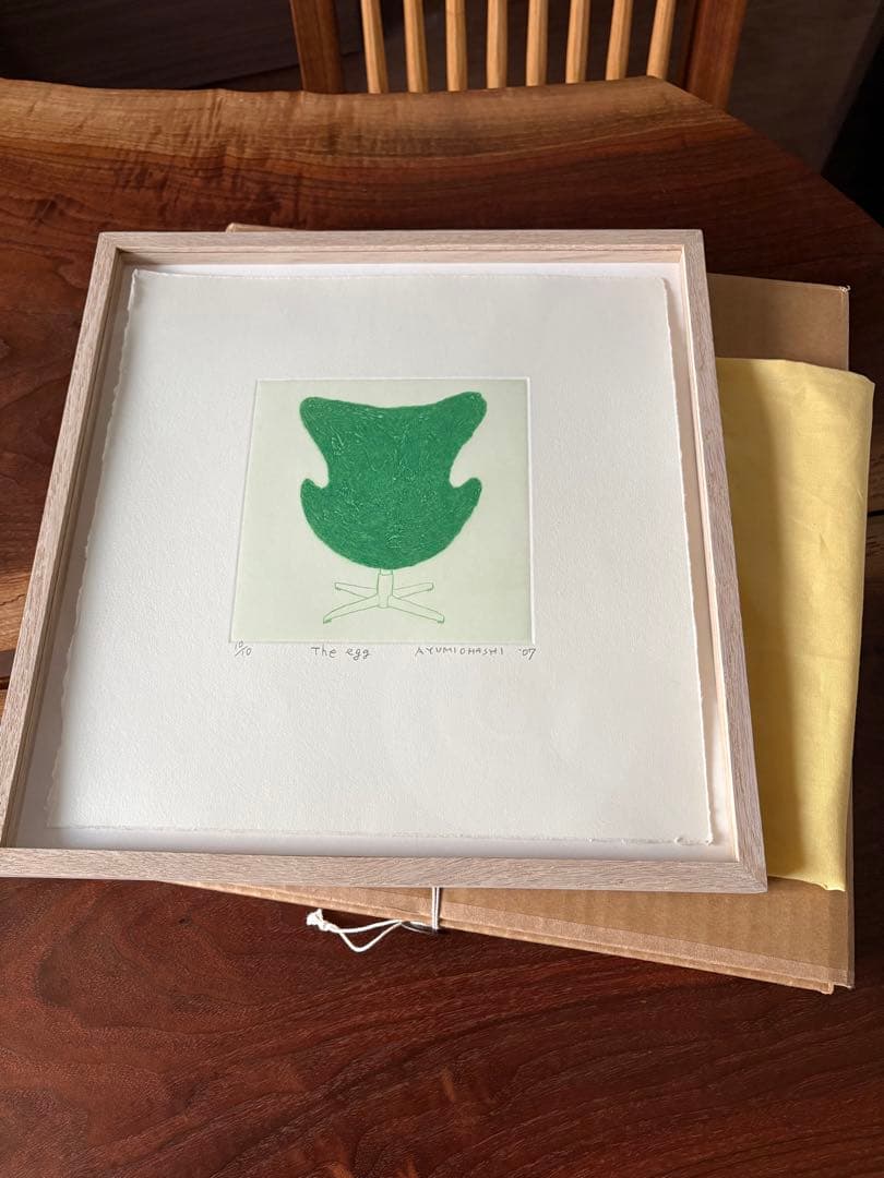 大橋歩　版画　The Egg