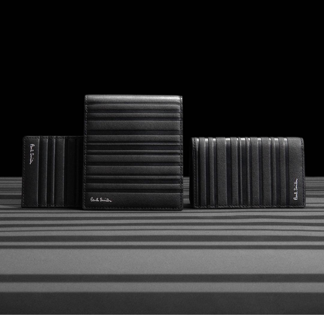 Paul Smith 名刺入れ　シャドーストライプ　新品未使用ブラック　完売品