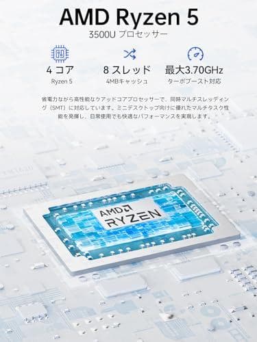 【ミニPC Ryzen 5 3500U搭載・N150より速い】GMKtec rm