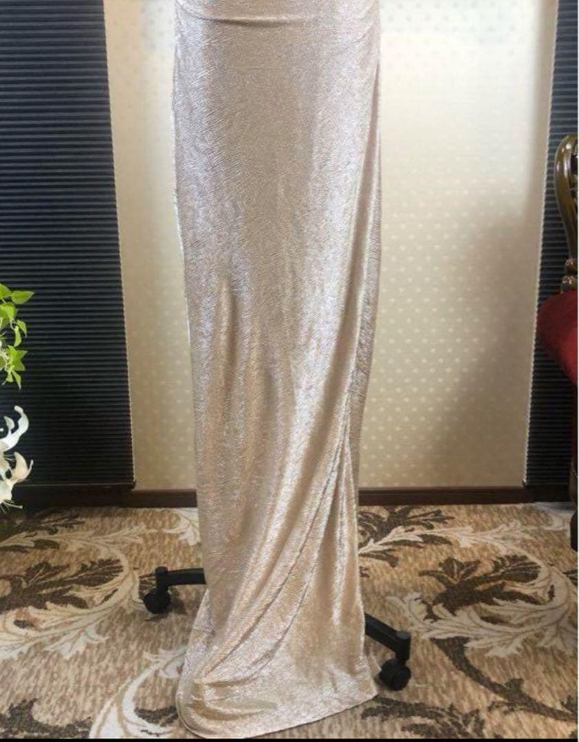   ゴールド サイズ6 ワンショルダー ドレス ロング