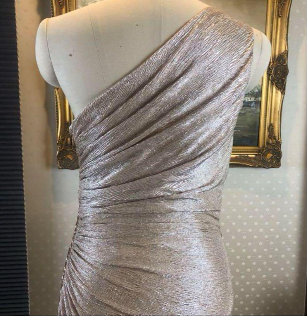   ゴールド サイズ6 ワンショルダー ドレス ロング