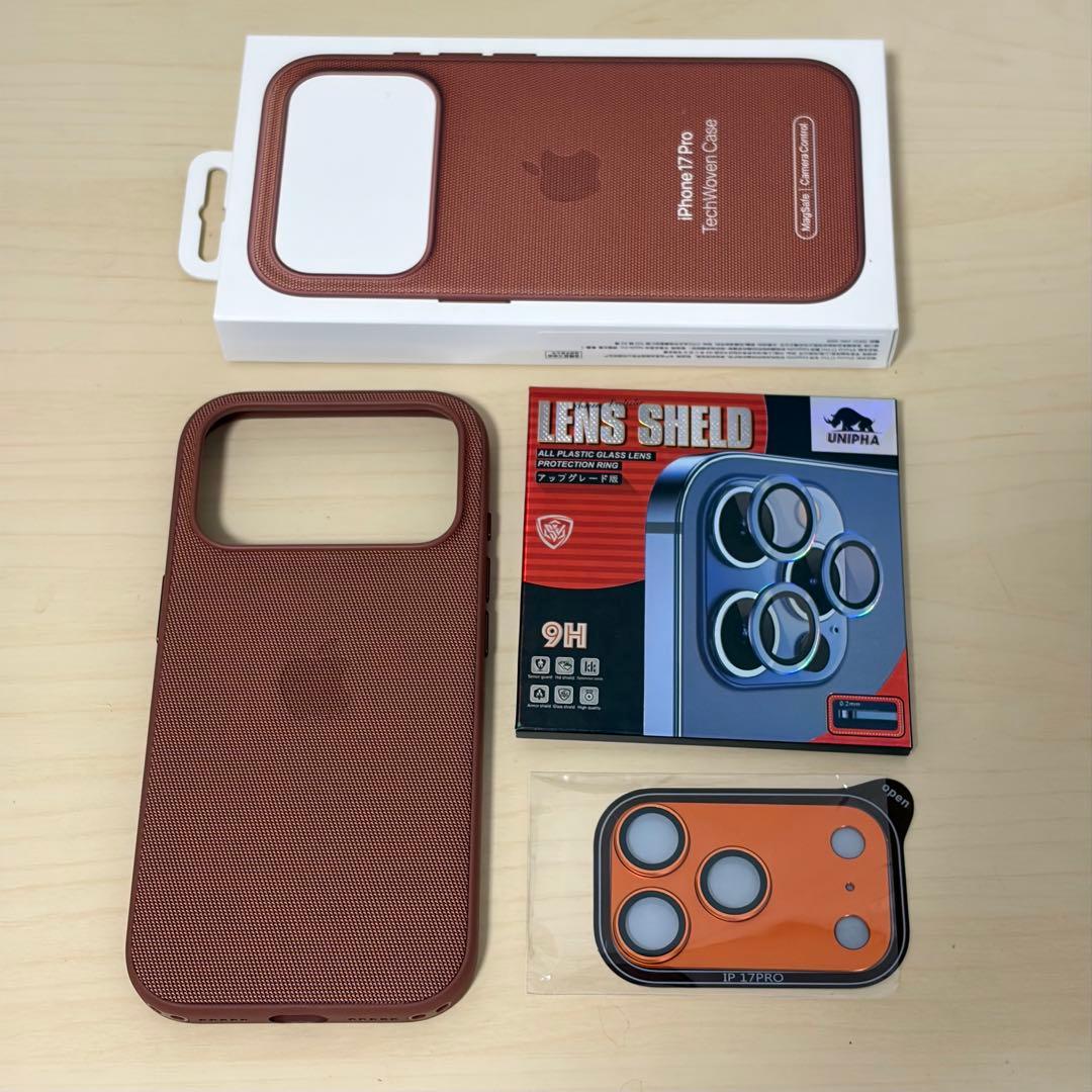 【美品iPhone17Pro純正 テックウーブンケース シエナMagSafe対応
