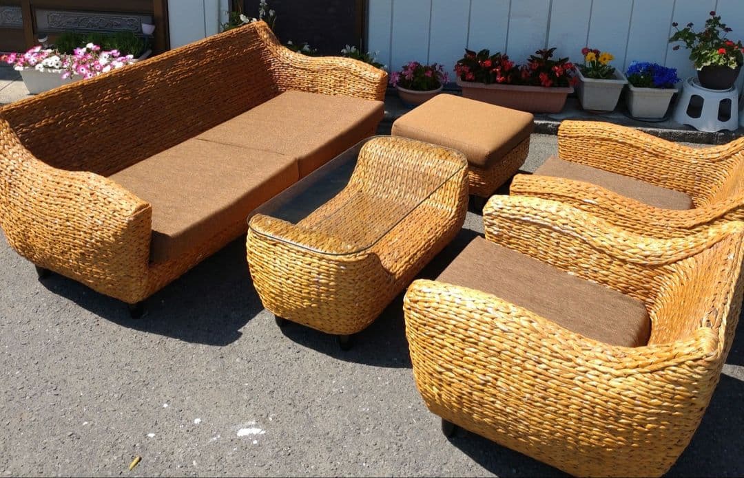 バリ風　1人掛けソファ　リゾート ウォーターヒヤシンス