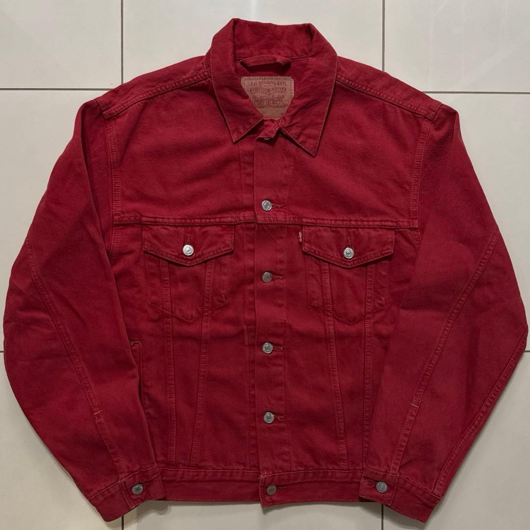 希少カラー usa製 Levi's 70507 赤 トラッカージャケット