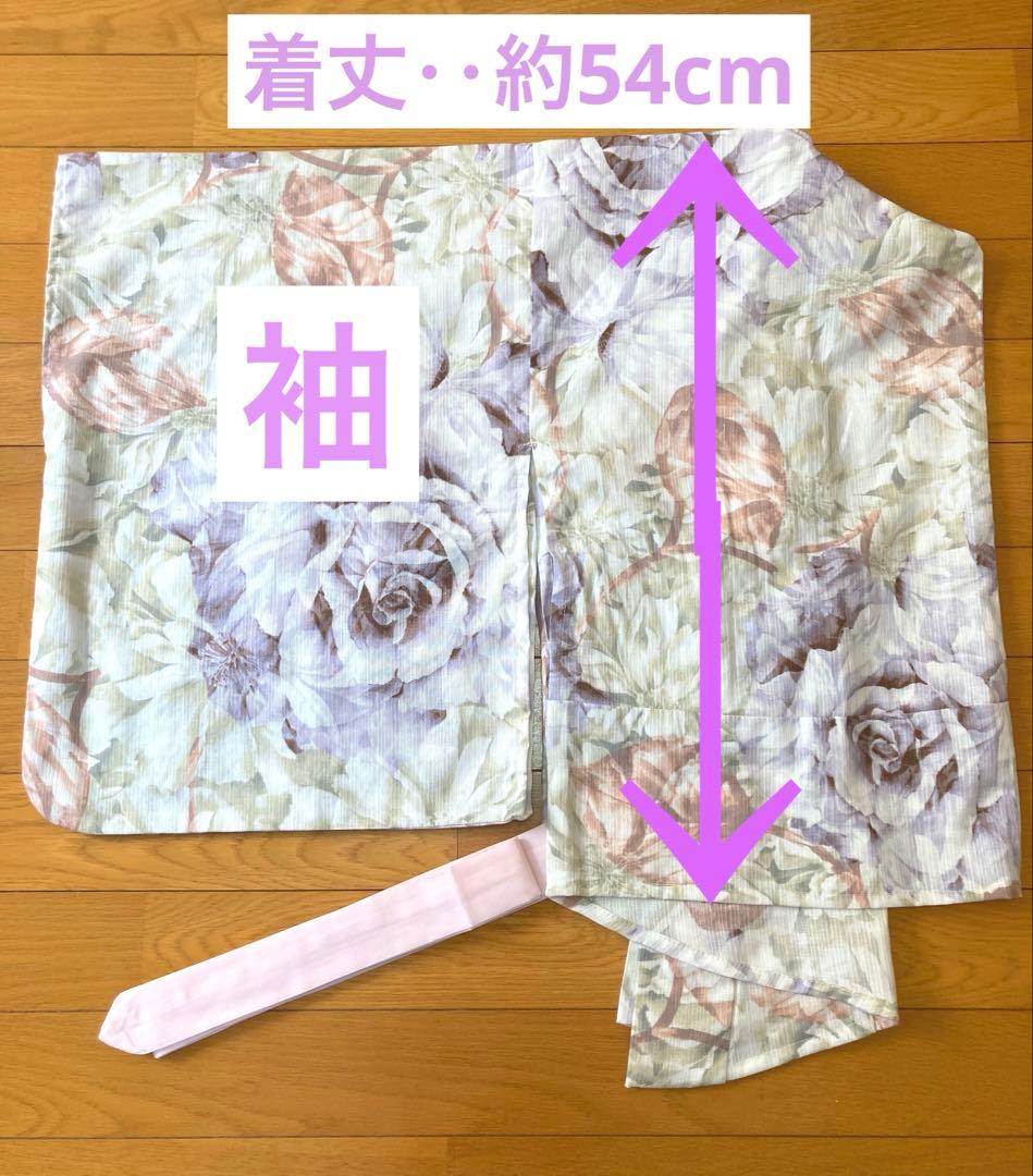 【専用です】二部式浴衣➕作り帯　身幅Lサイズ　うたたね　薔薇柄